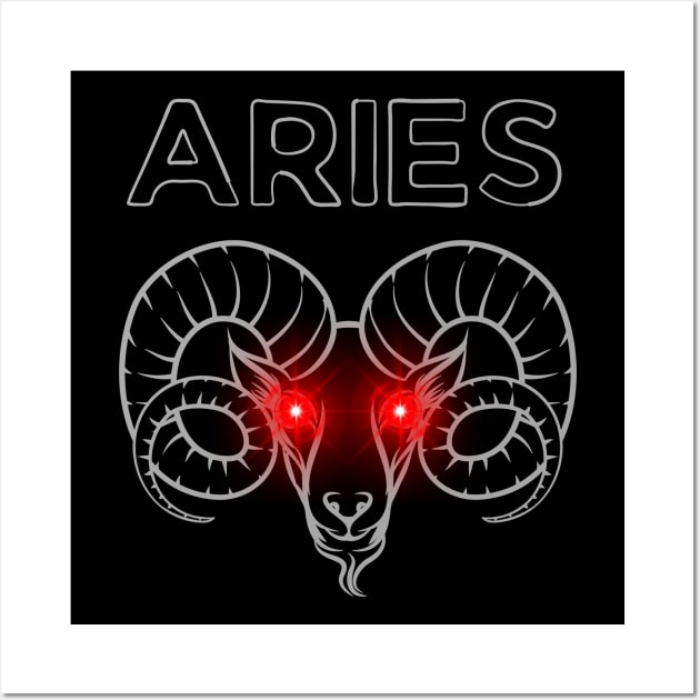 Aries | Evil Red Eyed Ram Wall Art by MysticZodiac